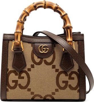 Gucci Borsa a tracolla Diana mini piccola in tela GG e bambù 2016-2025 - Marrone