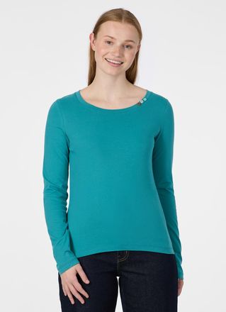 Ragwear Langarmshirt RAGWEAR FLLORAH LONG GOTS, Damen, Gr. XXL, teal gr&uuml;n, Jersey, Obermaterial: 100% Baumwolle, unifarben, normal, Rundhals, Shirts Langarmsh