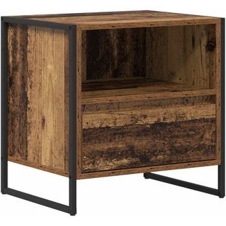 vidaXL Bedside Table Old Wood 50 x 39.5 x 50 cm Engineered Wood vidaXL