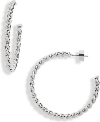 Nordstrom Twisted Rope Hoop Earrings in Silver at Nordstrom
