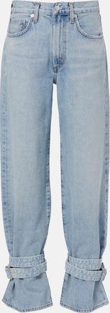 A Gold E Cinched Hem straight jeans