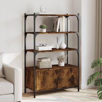 vidaXL Librer&iacute;a 3 Estantes Madera Ingenier&iacute;a Roble Humo 70x30x109,5 Cm Vidaxl