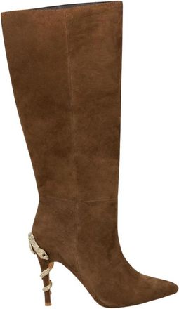 Alma En Pena Laars met slangenprint hak - Dames - Laarzen met Hak - Bruin - 41 EU - Schoenen