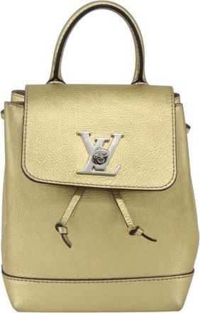 Louis Vuitton Lockme Backpack Leather Gold Leather Backpack Bag (Pre-Owned)