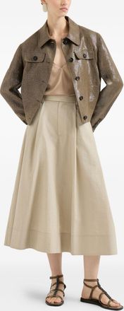 Brunello Cucinelli Brunello Cucinelli Womens Cotton Long Skirt - Nude - Size EU 38 (Womens)