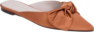 Yosi Samra Womens Clara Bow Slide Shoes In Rust Satin