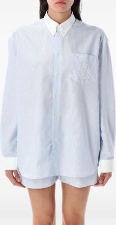Sporty & Rich Camicia a righe con logo - Blu