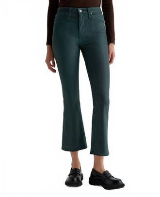 AG - Adriano Goldschmied Farrah Crop Mid-Rise Boot Jeans In Leatherette Hidden Pine