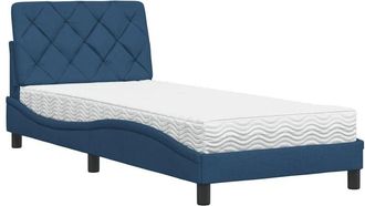 vidaXL Cama Con Colch&oacute;n Tela Azul 80x200 Cm Vidaxl