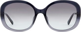 Fossil 56m Gradient Oval Sunglasses in Blue Shaded/Grey Green at Nordstrom