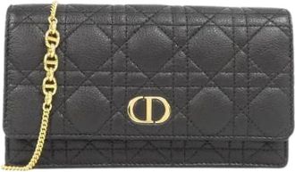 Dior Pre-owned Caro Calf Chain Wallet - - Pre-owned - Donna - Nero - ONE SIZE