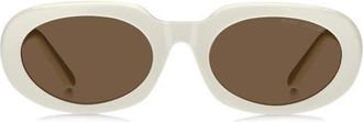Marc Jacobs 53mm Oval Sunglasses in Ivory/Brown at Nordstrom