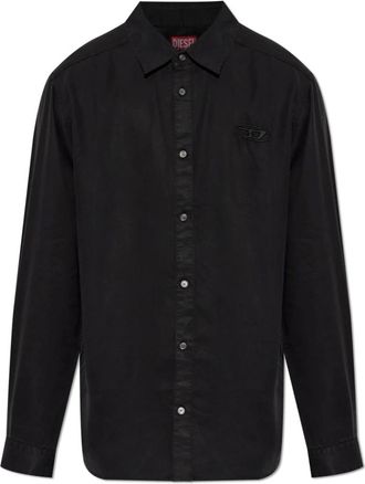 Diesel Overhemden, Heren, Zwart, XS, S-Simply-Wrd-Hpag Shirt