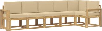 vidaXL Conjunto De Sof&aacute;s De Exterior 6 Uds. Y Beige Poli&eacute;ster Vidaxl