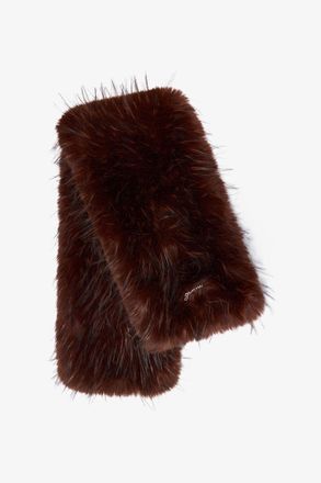Ganni Chocolate Brown Stola in Alternative Fur