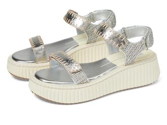 Dolce Vita Debra Womens Sandals Silver Distressed Leather : 7.5 M, Leather/Textile