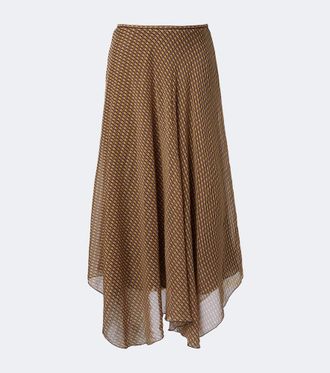 Sir. Cooper asymmetric printed maxi skirt