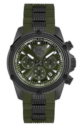 Plein Sport Hurricane Silicone Strap Watch, 44mm in Ip Black at Nordstrom Rack