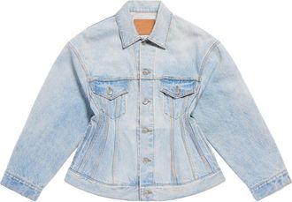 Balenciaga Womens Denim Jacket Cotton - Light Grey - Size EU 34 (Womens)