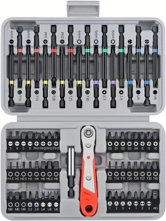 OEM 68pc T&ecirc;te De Lot De Tournevis &Agrave; Cliquet, Ensemble De Tournevis De Type Fleur De Prunier, T&ecirc;te De Profil Extra Dure