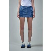 Marine Serre Regenerated Denim Mini Skirt
