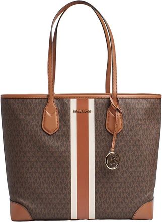 Michael Kors Eva Tote Tas met Logo Print - Dames - Shoppers - Bruin - ONE Size - Katoen - Tassen
