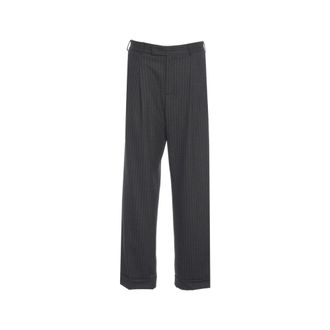 Jucca Wide Trousers, female, Black, Size: S J4254180 Wide-leg Pinstriped Trousers