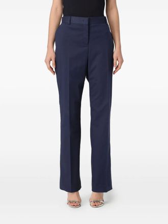 Alberta Ferretti concealed-closure trousers - women - Cotton/Spandex/Elastane - 44 - Blue
