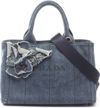 Prada Navy Denim Tote Bag (Pre-Owned)