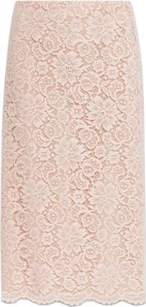 Valentino Garavani Lace Midi Skirt - Dames - Midirokken - Roze - S - Katoen - Rokken