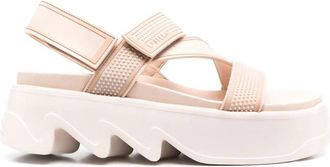 Le Silla Beige Poolside Textured Sculpted Sole Sandals