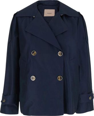 Twinset Jassen - Dames - Mantel - Blauw - L - Jassen