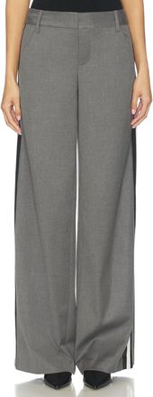 Alice & Olivia Stu Ultra Baggy Pants In Storm Grey/black