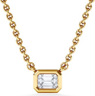 The Diamond Store Horizon Emerald Cut Lab Diamond Solitaire Necklace 0.25ct H/SI in 18k Gold Vermeil