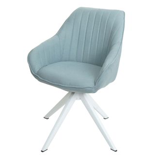 Hhg Hhg - Silla De Comedor 786, Silla De Cocina Silla Con Reposabrazos, Giratoria Tela/textil, Verde Menta
