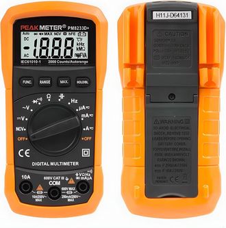 OEM Pm8233a Pm8233b Pm8233d Pm8233d+/e Mult&iacute;metro Digital Amper&iacute;metro Cc/ca Volt&iacute;metro Cc Probador De Resistencia Prueba De Continuidad Diodo Datos De Bol