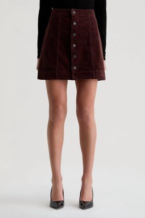 AG - Adriano Goldschmied Evie Corduroy Skirt In Coffee Bean