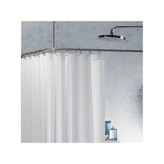 Spirella Spirella - Barra Para Cortina De Ducha De Esquina Para Fijar En Acero Inoxidable Slim 170x75cm Cromo
