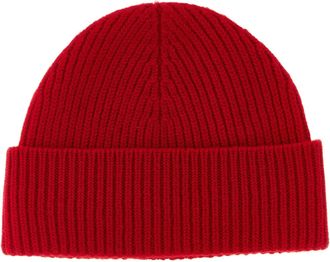 Ami AM344966BM Ribbed Wool Beanie - Red