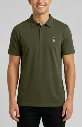 Dalix Astronaut Midweight Short Sleeve Polo Shirt in Army at Nordstrom, Size Xx-Large
