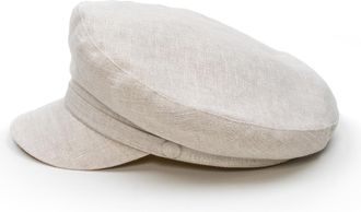 Sterkowski Pireus Cap | 100% Linen Sailor Hat Vintage Barge Mariners Breton Military Greek Fishermans Fiddler Women Grandad Hats Mens Summer UK 7 1/4 Beige