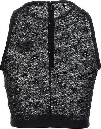 Alessandra Rich Womens Black Polyamide Sleeveles T-Shirt