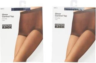 Nordstrom Rack 2-Pack Sheer Control Top Pantyhose in Navy at Nordstrom Rack, Size Plus