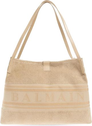 Balmain Medium Release Tote Bag - Dames - Shoppers - Beige - ONE Size - Katoen - Tassen