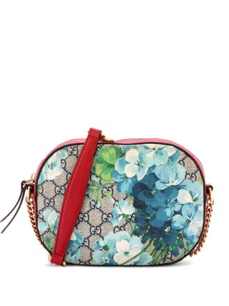 Gucci Chain Blooms Print GG Coated Canvas Mini crossbody bag - Blu