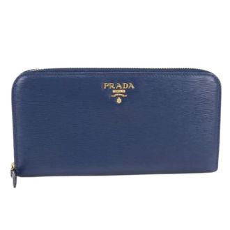 Prada Pre-owned Vintage Long Wallet - Dames - Pre-owned - Blauw - Maat: ONE Size Leer