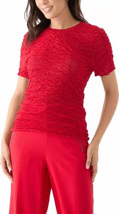 DKNY Textured Top In Bright Red