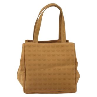 Bottega Veneta Vintage Handbag Canvas Brown Canvas Handbag (Pre-Owned)