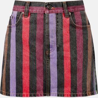 Versace Striped denim miniskirt