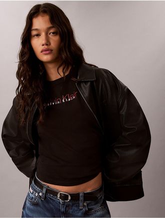 Calvin Klein Calvin Klein Womens Icon Sport Graphic High Hip Tee - Black - XL